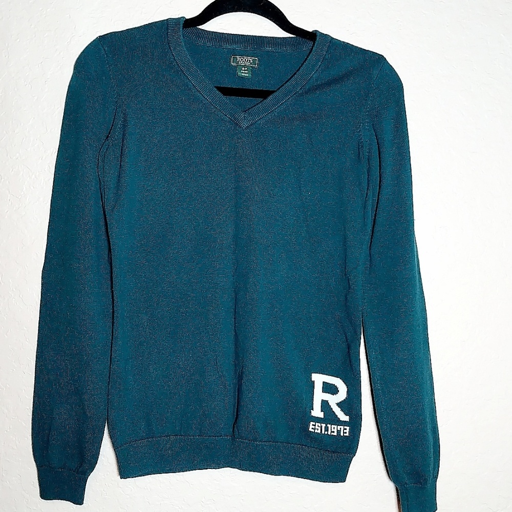 Roots Canada hunter green pullover sweater size S